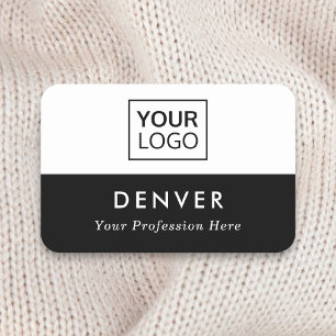 First name title logo black and white or any colou name tag