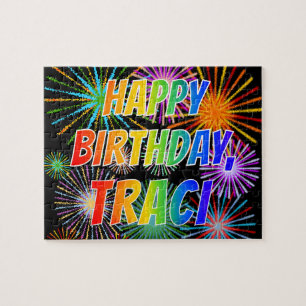 First Name "TRACI", Fun "HAPPY BIRTHDAY" Jigsaw Puzzle