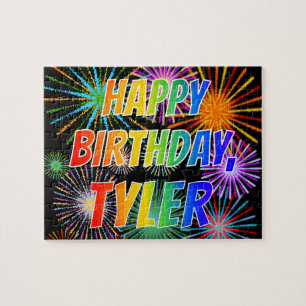 First Name "TYLER", Fun "HAPPY BIRTHDAY" Jigsaw Puzzle