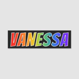 First Name "VANESSA": Fun Rainbow Colouring Tag