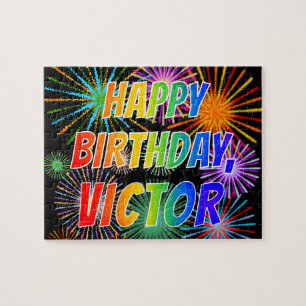 First Name "VICTOR", Fun "HAPPY BIRTHDAY" Jigsaw Puzzle