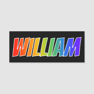 First Name "WILLIAM": Fun Rainbow Colouring Tag