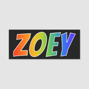 First Name "ZOEY": Fun Rainbow Colouring Name Tag