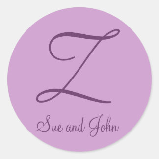 First Names and Last Initial Mauve Seal