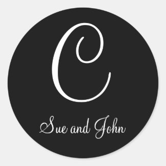 First Names and Monogram C Black and White Seal