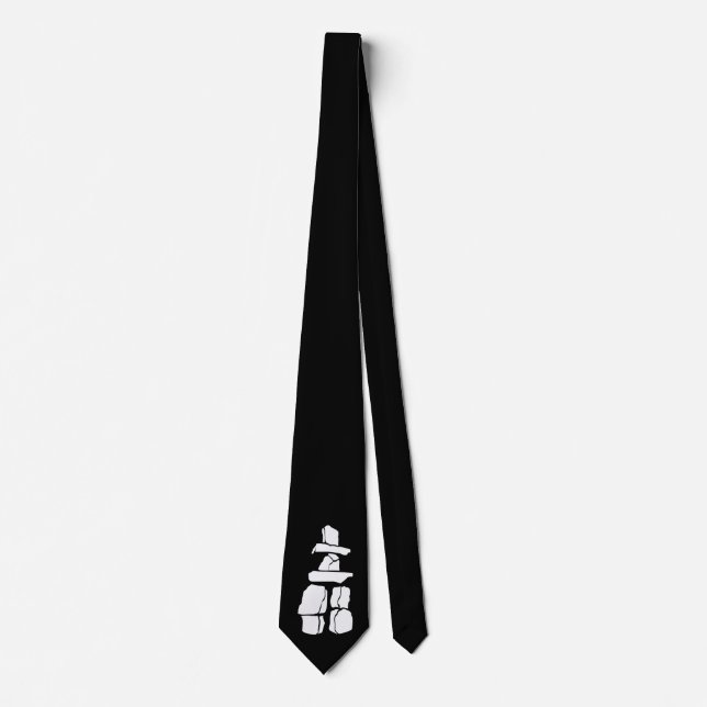 First Nation Art Tie Inukshuk Inuit Native Art Tie (Front)