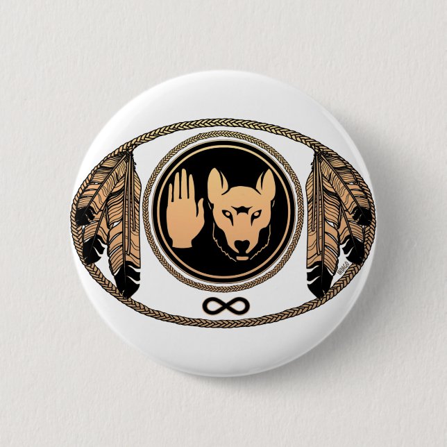 First Nations Buttons Gifts Metis Wolf Native Art (Front)