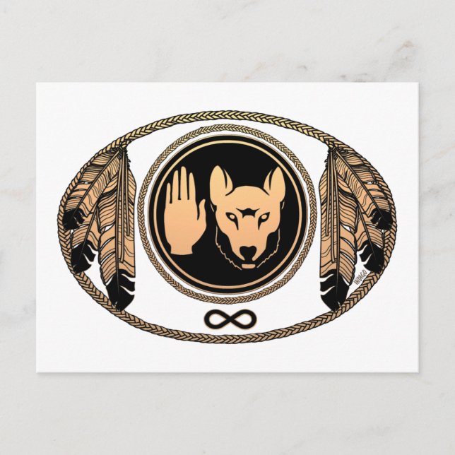 First Nations Cards Wolf Native Art Cards Metis (Front)