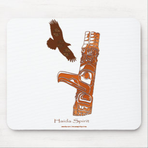 First Nations Haida Eagle & Totem Pole Mousemat Mouse Pad