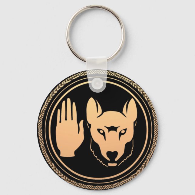 First Nations Keychain Native Wolf Art Metis Gifts (Front)