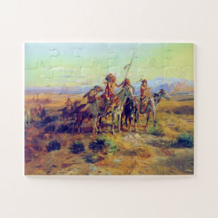 First Nations Native Braves The Scouts CM Russell Jigsaw Puzzle