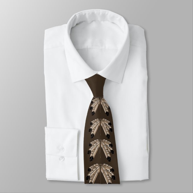 First Nations Tie Native Eagle Feather Tie (Tied)
