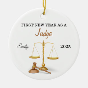 First New Year as a Judge Ornament, New attorney Ceramic Ornament