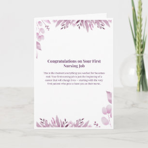 First Nursing Job Card — Congratulations