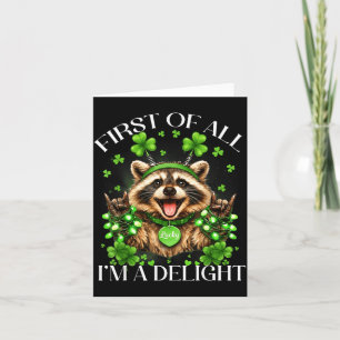 First of a delight funny st patrick's day raccoon card