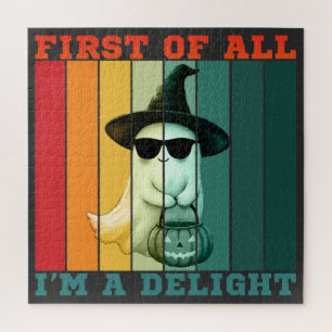 FIRST OF ALL I'M A DELIGHT FUNNY CUTE GHOST JIGSAW PUZZLE