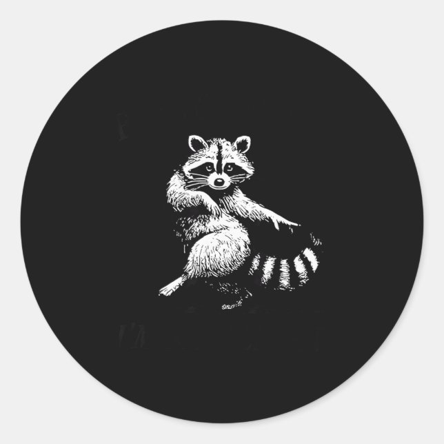 First Of All I'm A Delight Funny Raccoon Lover  Classic Round Sticker (Front)
