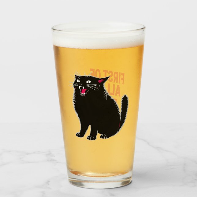 First Of All I'm A Delight Roaring Black Cat Glass (Front Filled)