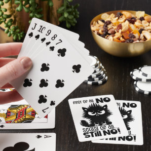First Of All, No Funny Cat Lover Gift  Playing Cards