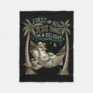 First Of Jesus Thinks A Delight Goose Design Fleece Blanket