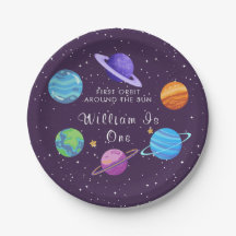 First Orbit Around Sun 1st Birthday Plates
