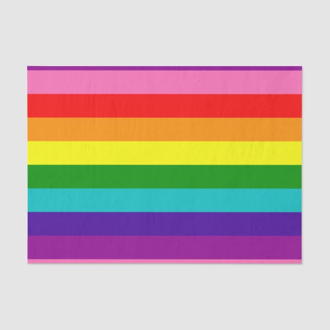 First Original 8-Stripe Gay Pride Rainbow Flag Tissue Paper (Front)