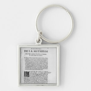 First page of 'Discours de la Methode' by Rene Keychain