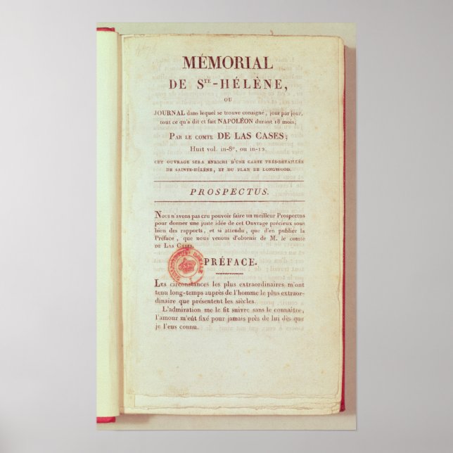 First page of 'Memorial de Sainte-Helene' Poster (Front)