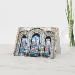First Parish Church Plymouth painted glass windows Card