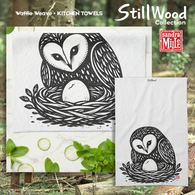 FIRST PEEP • StillWood • Barnowl Kitchen Towel (Creator Uploaded)