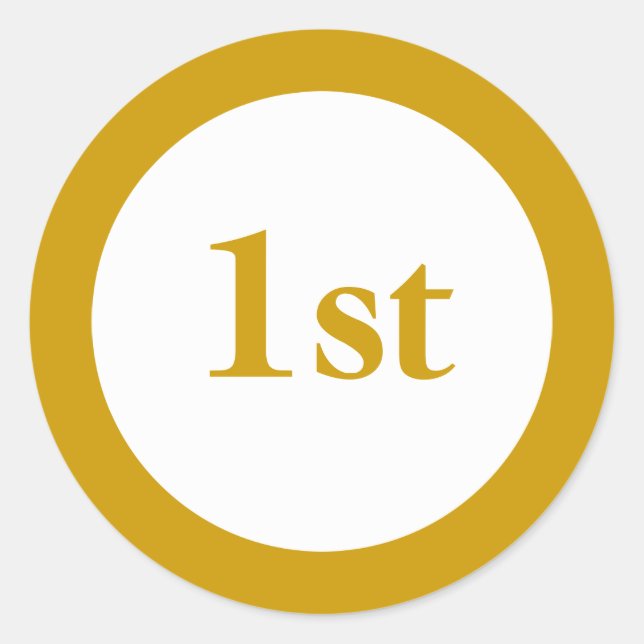 First Place Award Classic Round Sticker (Front)