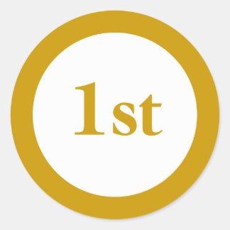 First Place Award Classic Round Sticker