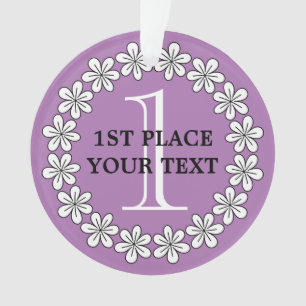 First Place medal girly flower ornament for winner