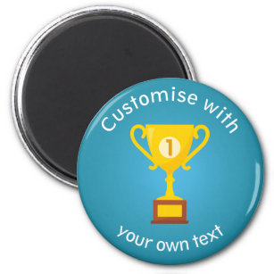 First Place Trophy Custom Text Magnet
