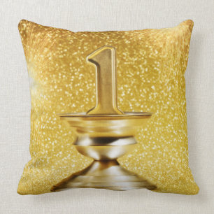 First Place Trophy Throw Pillow