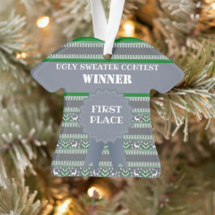 First Place Ugly Christmas Sweater Contest Winner Ornament