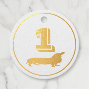 First place winner best dog foil favour tags