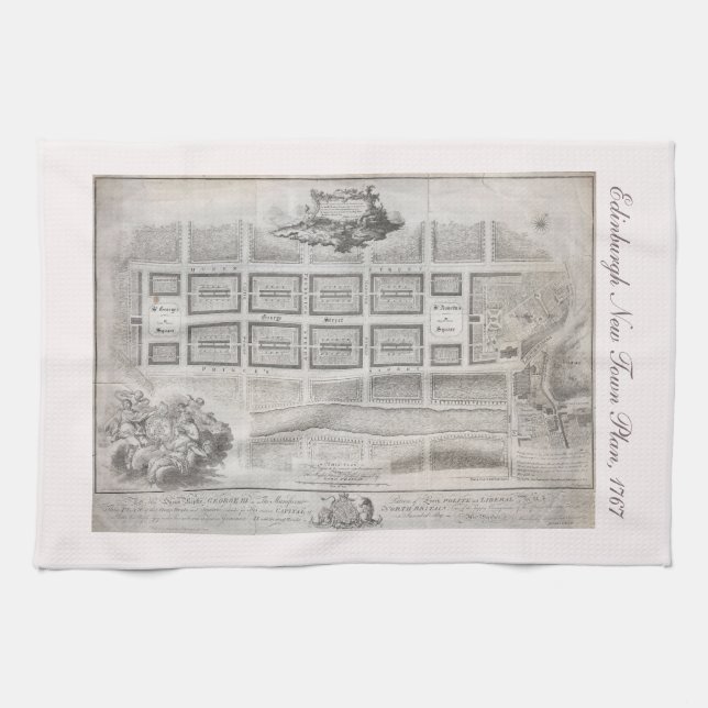 First plan of New Town, Edinburgh 1767 Kitchen Towel (Horizontal)