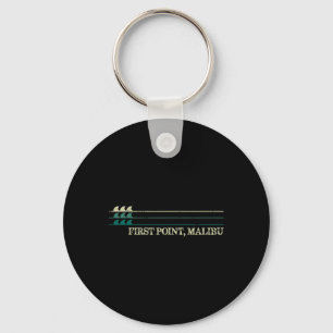 First Point Malibu Break Surfing Retro Wave Keychain