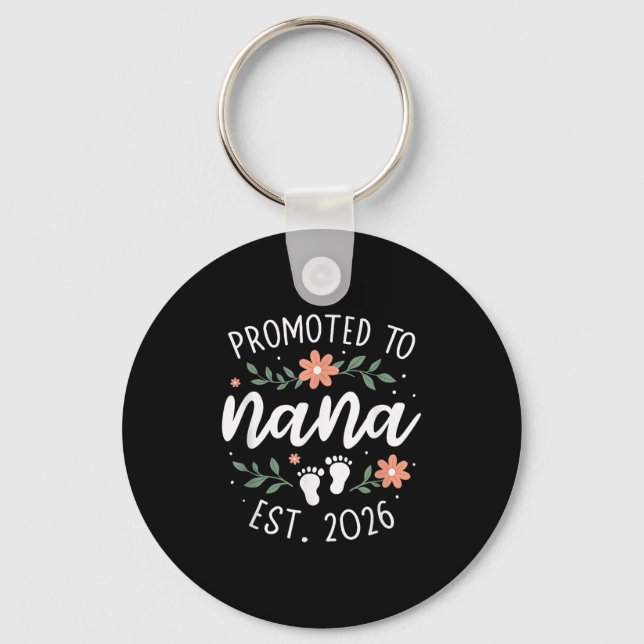First Pregnancy Announcement Grandma - Promoted To Keychain (Front)