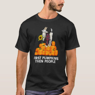 First Pumpkins Then People Goat Yoga T-Shirt