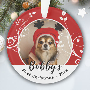 First Puppy Christmas Folig Nom du chien Photo Rou