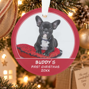 First Puppy Christmas Personalized Pet Photo Ornament