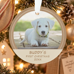 First Puppy Christmas Personalized Pet Photo Ornament