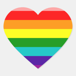 First Rainbow Gay Pride Flag Heart Sticker