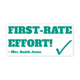 "FIRST-RATE EFFORT!" + Custom Tutor Name Self-inking Stamp