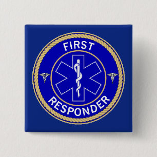 First Responder 2 Inch Square Button