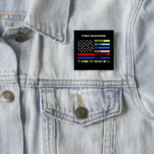 First Responder 2 Inch Square Button