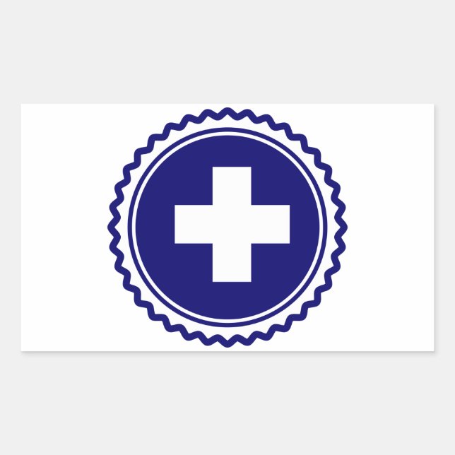 First Responder Blue Health Care Cross Sticker (Front)