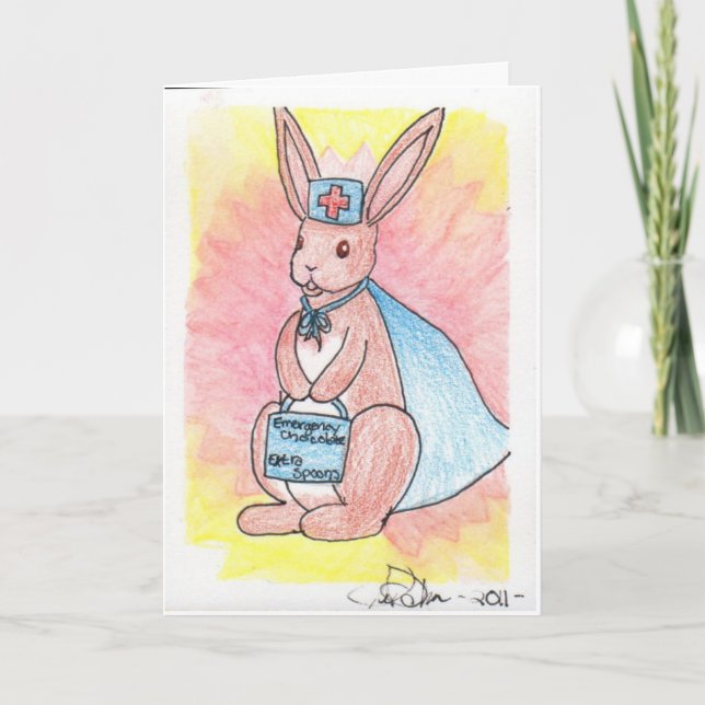First Responder Bunny Get Well Soon Card (Front)
